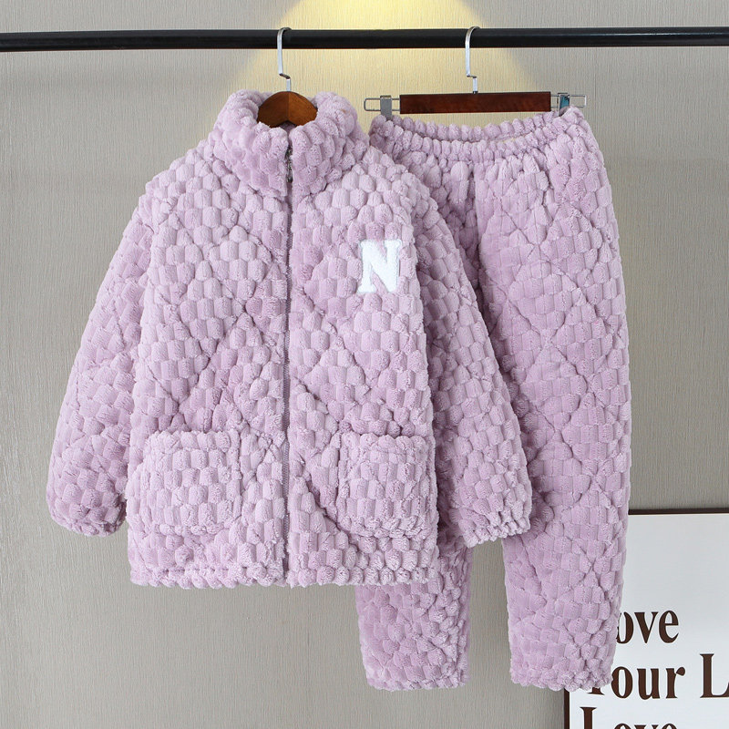 秋冬季加绒加厚款夹棉拉链女士睡衣套装珊瑚绒金龟绒女装家居服厚,淘宝优惠券,粉丝福利购,淘宝优惠卷