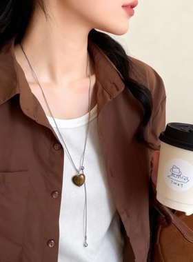 爱心项链韩系简约吊坠装饰女ins风小众设计高级感百搭时尚毛衣链