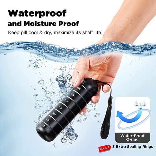 金属药盒一周7天便携分装密封急救收纳盒防潮旅行小药瓶金属随身 - 图3