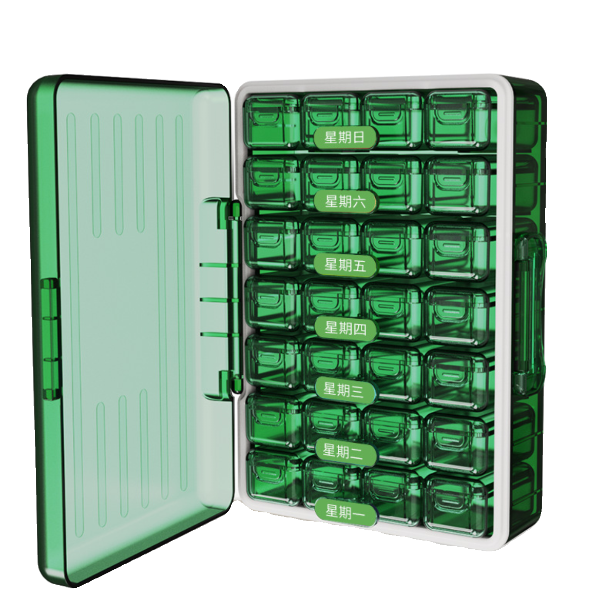 日本药盒一周七天分药器迷你装药吃药提醒药品药物随身便携分装盒-图3