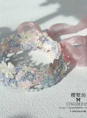 超仙粉色飘带蝴蝶结项链兔子项圈