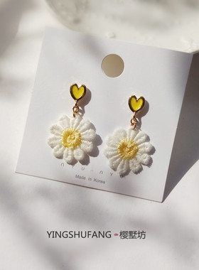 少女心项链小清新雏菊花朵系带