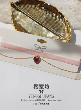 日韩气质少女心红色项圈锁骨链