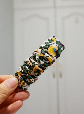 亚麻纯棉 小碎花 BB夹 碎花布艺发夹边夹 毛毛虫发夹