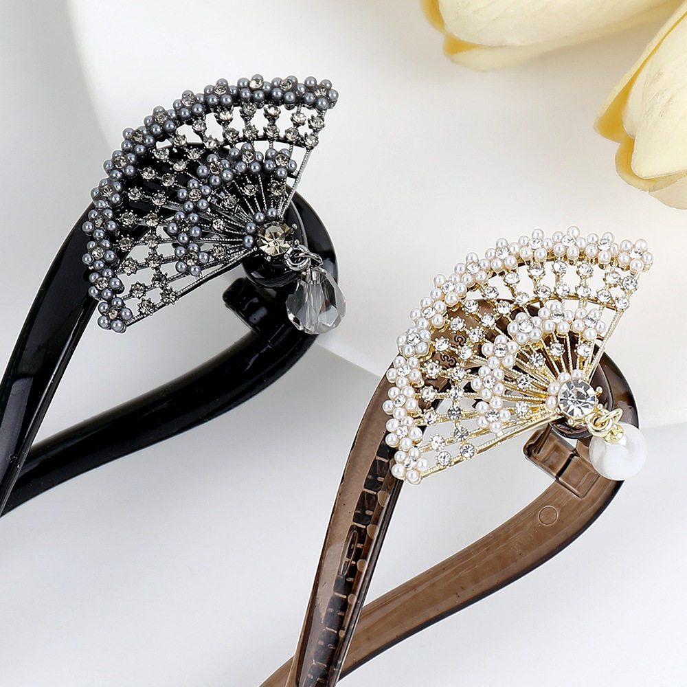 风吟扇扭扭夹抖音爆款国风扇子盘发发夹女秋季新轻奢优雅抓夹头饰,淘宝优惠券,粉丝福利购,淘宝优惠卷