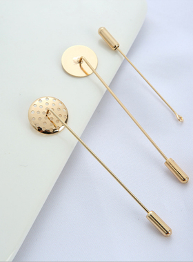 diy14k包金一字网盘圆片胸针