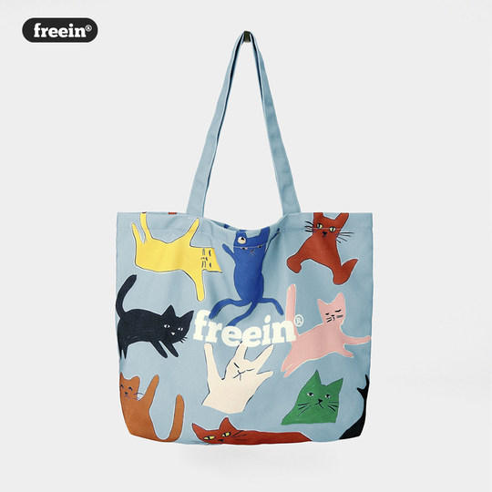 FREEIN original cat print design canvas bag