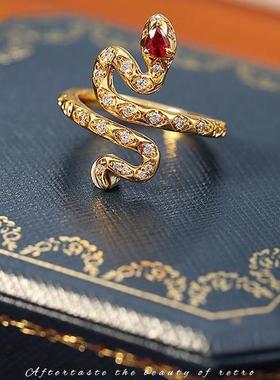女复古埃及艳后开口戒指