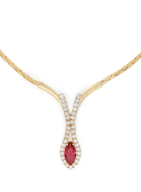 高贵红宝石项链锆石女埃及