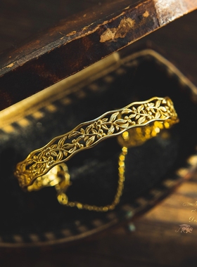 开口手镯镂空复古风女