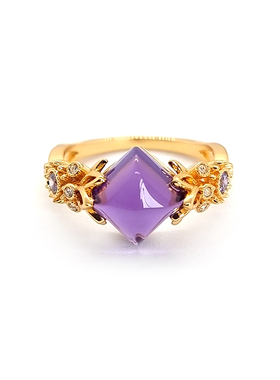 柳白猿天然紫水晶公主风糖塔戒指