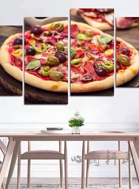 披萨店装饰画小吃店快餐店西餐厅背景墙挂画PIZZA美食海报壁画