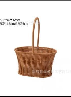 母亲节花篮藤编新款花盆野餐纯手工编织藤素手提田园创意藤编花艺