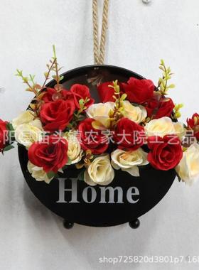 客厅卧室墙面房间装饰墙壁墙上创意挂饰挂件仿真假花壁挂网红墙