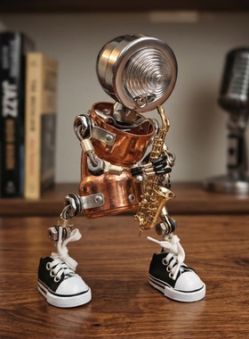 复古朋克金属工业风机器人摆件