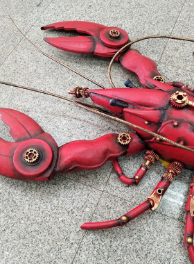 复古铁艺朋克风壁饰龙虾海鲜酒店