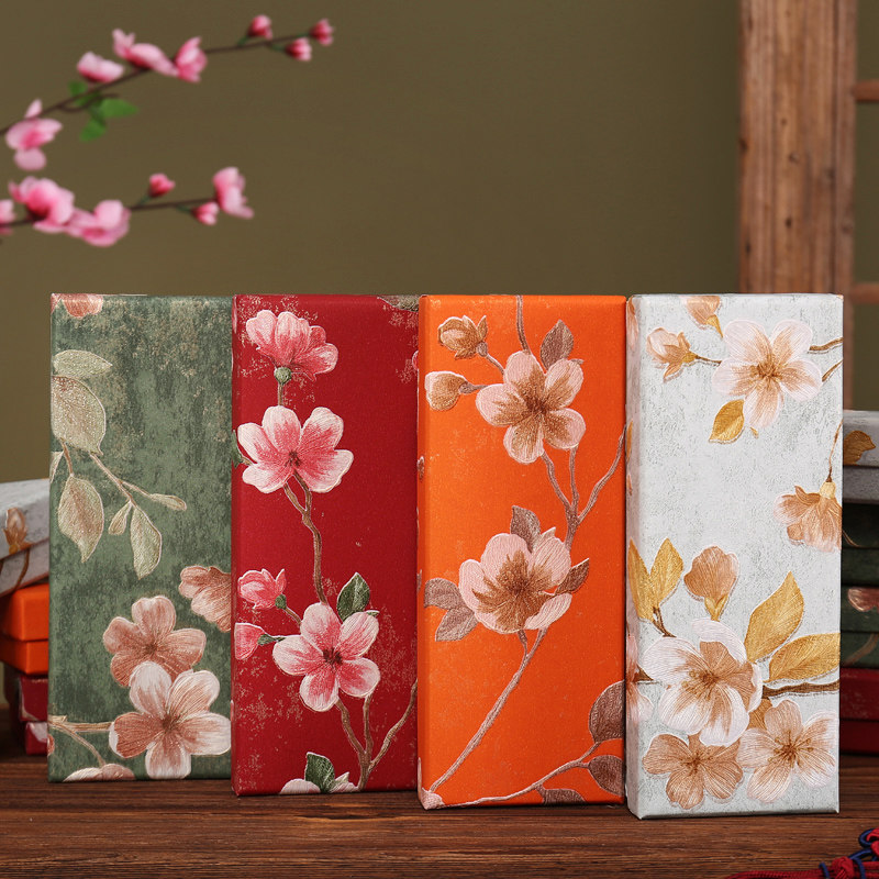 繁花新中式精致礼盒长条礼物包装复古中国风首饰品桃木梳天地盖盒,淘宝优惠券,粉丝福利购,淘宝优惠卷