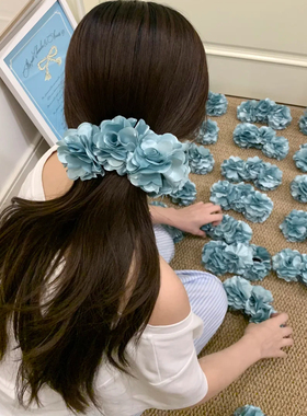 薄荷曼波绿易梦玲同款玫瑰花发夹
