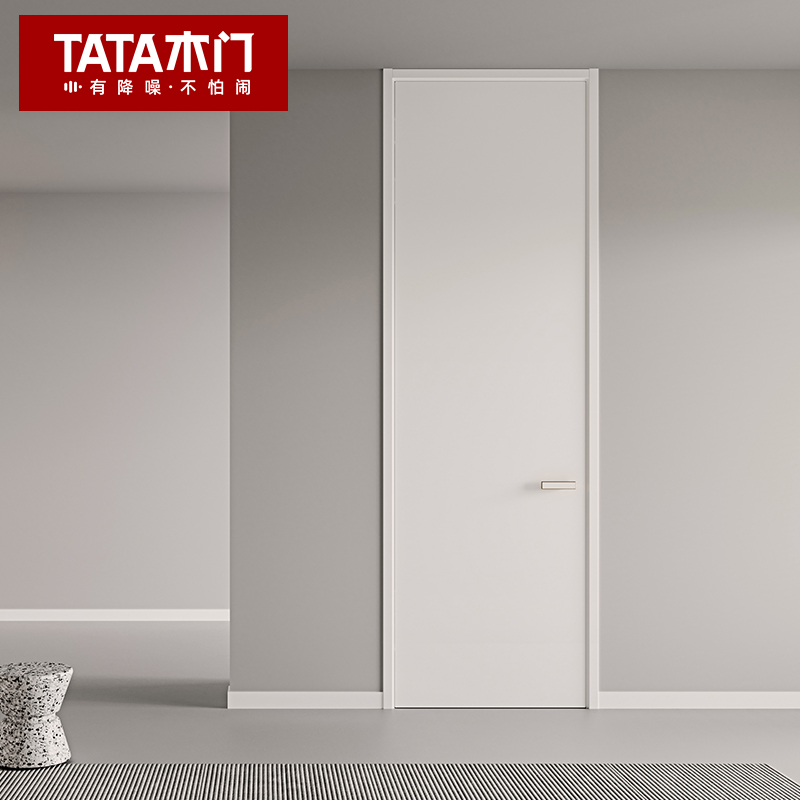 TATA木门 极简室内油漆木门现代房间门卧室门新款室内木门C001 - 图1
