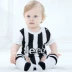 Em bé mùa hè Real Madrid bóng đá áo choàng bé trai và bé gái dính nhau hình tam giác bông cao trào ảnh trăng tròn sơ sinh - Áo liền quần body giả vest cộc tay bé trai Áo liền quần