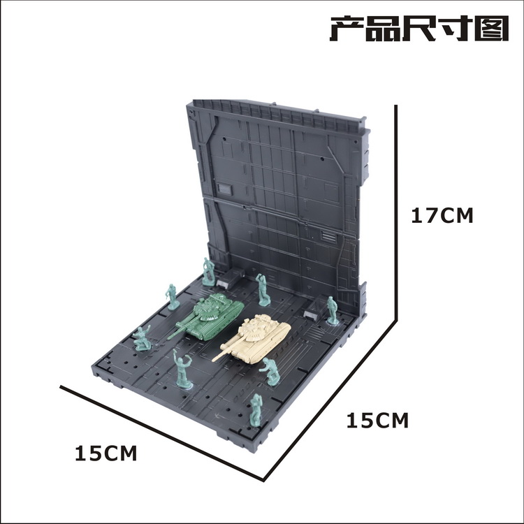 模型手办拼装机巢格纳库基地场景玩具模型手办展示基地背景板黑色-图1