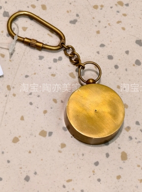 印度进口黄铜小号指南针创意钥匙扣挂件 个性收藏品礼品挂饰礼物