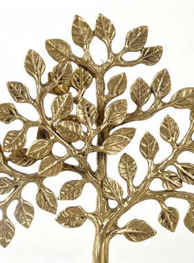 印度进口黄铜手工招财树摆件乔迁礼物吉祥发财树工艺品摇钱树摆设