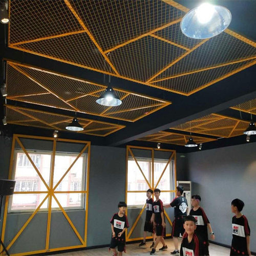 铁丝网背景墙铁艺网吊顶网格隔断铁艺隔断装饰工业风网格墙面装饰 - 图1