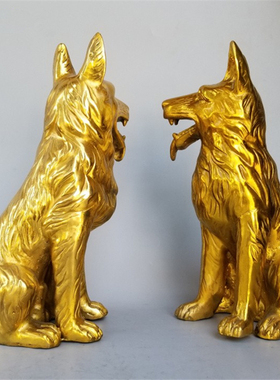 铜狗一对生肖西北角客厅