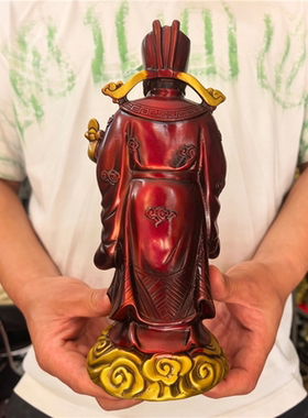 纯铜财神爷文财神爷神像李诡祖摆件家居装饰铜器摆设创意工艺品