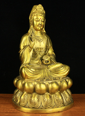 纯铜观音像菩萨柳枝供奉家用