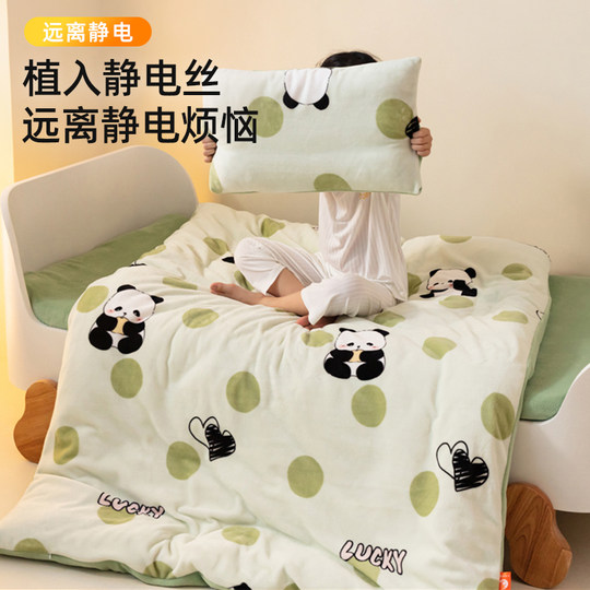 Winter plus velvet warm children's quilt cover winter baby milk velvet 120x150 kindergarten quilt cover single piece autumn and winter