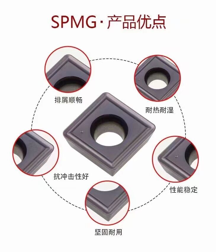 U钻刀片桃型四方快速钻喷水钻WCMX030204N SPMG060204通用热处理 - 图0