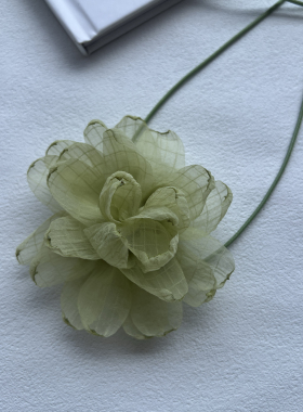 纯欲清冷绿～花朵项链绑带锁骨链女项圈颈带新中式旗袍配饰腰带