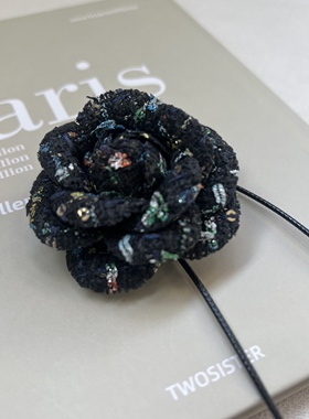 经典黑色山茶花项链choker锁骨链