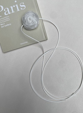 ins小众高级黑白花朵项链choker