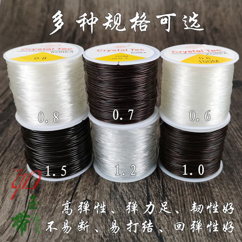 圆形弹力线绳diy手串水晶线手链佛珠松紧线牛津串珠绳子透明绳粗 - 图1