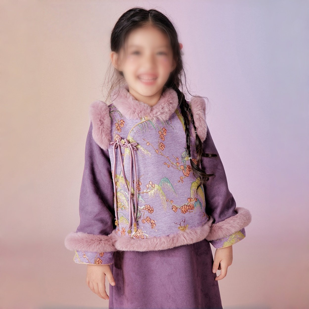 素衣彼时3719秋冬女童拜年服纸样新中式保暖马甲连衣裙两件套样板,淘宝优惠券,粉丝福利购,淘宝优惠卷