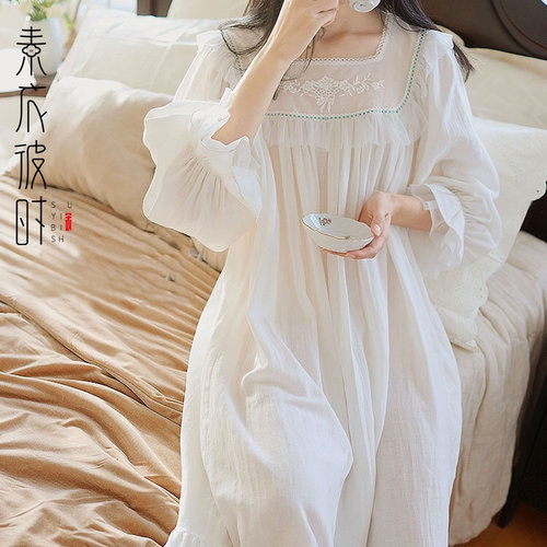 素衣彼时1985夏法式蕾丝长款睡裙服装裁剪图家居服手工diy纸样板 - 图1