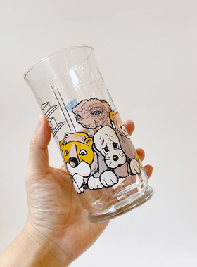 稀有款82年必胜客电影ET周边玻璃杯可乐杯啤酒杯装饰摆件收藏J