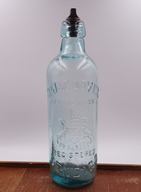 美国玻璃木塞香水瓶西洋古董