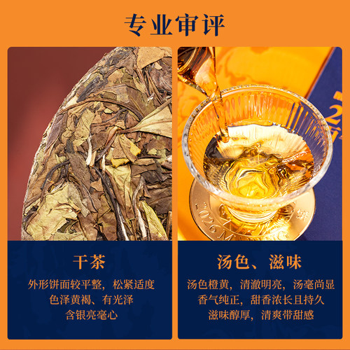 【生肖茶马饼】品品香福鼎白茶2024年寿眉茶叶礼盒装300g送礼收藏 - 图0