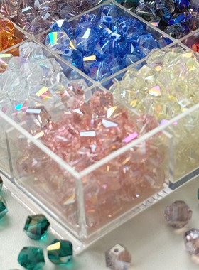 7MM扭珠水晶玻璃珠手串串珠diy饰品配件手机链包链材料高透琉璃珠