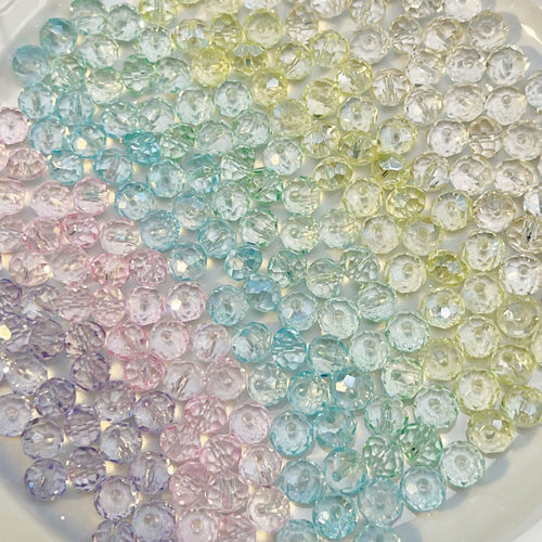 6*8mm超亮晶晶琉璃水晶玻璃手工diy配件菱形串珠散珠手链隔珠扁珠 - 图0