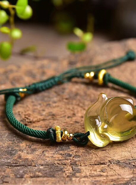 编织手链狐仙天然黄水晶