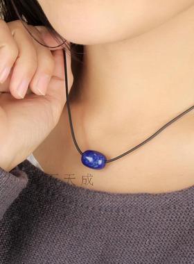 天然阿富汗路路通青金石项链吊坠