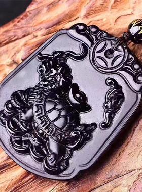 天然吊坠项链男女款黑曜石龙龟