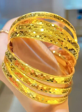 民族风女合金时尚沙金手镯