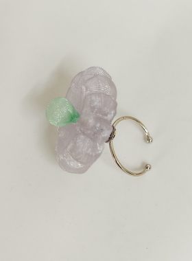 欧根纱手工饰品系列可爱超仙小众泡泡花曲奇饼干戒指开口
