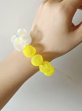 日系首饰系列欧根纱手作泡泡花手链可爱超仙小清新花语手链